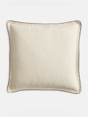 NWT Quince European Linen Piped Euro Sham Set of 2